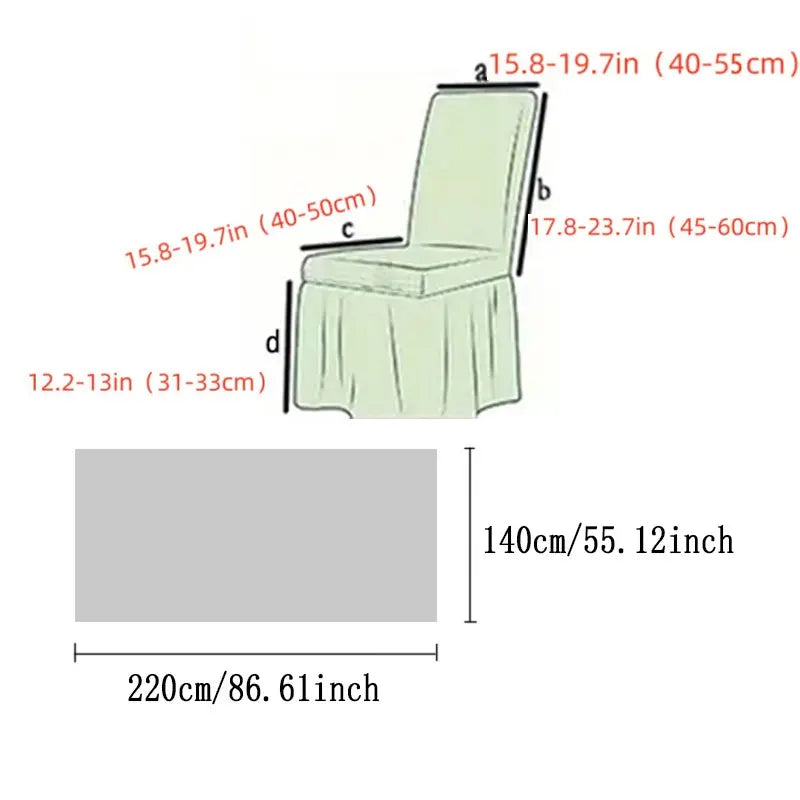 2/4/5/6/7pcs Skirt Chair Cover Set, Light Luxury Gradient Ripple Full Elastic Chair Cover, Banquet Pleated Skirt Dining Chair Slipcover, Universal Chair Cover for Home Dining Room, Elastic Band Protective Seat Cover, Elastic Fit