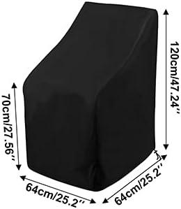 Stacking Outdoor Chair Cover Waterproof, Uranshin Outdoor Patio Furniture Covers Stacked Chairs 210D, Lounge Chair Covers Outdoor Stack Chairs for All Weather Protection, Black, 25"L x 25"W x 47”H