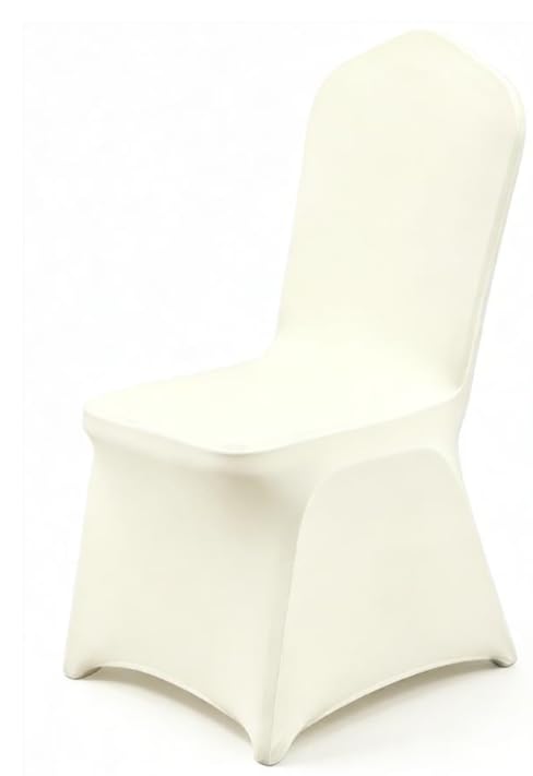 100 Pcs White Washable Removable Universal for Wedding Party Dining Banquet Polyester Spandex Stretch Slipcovers Chair Covers