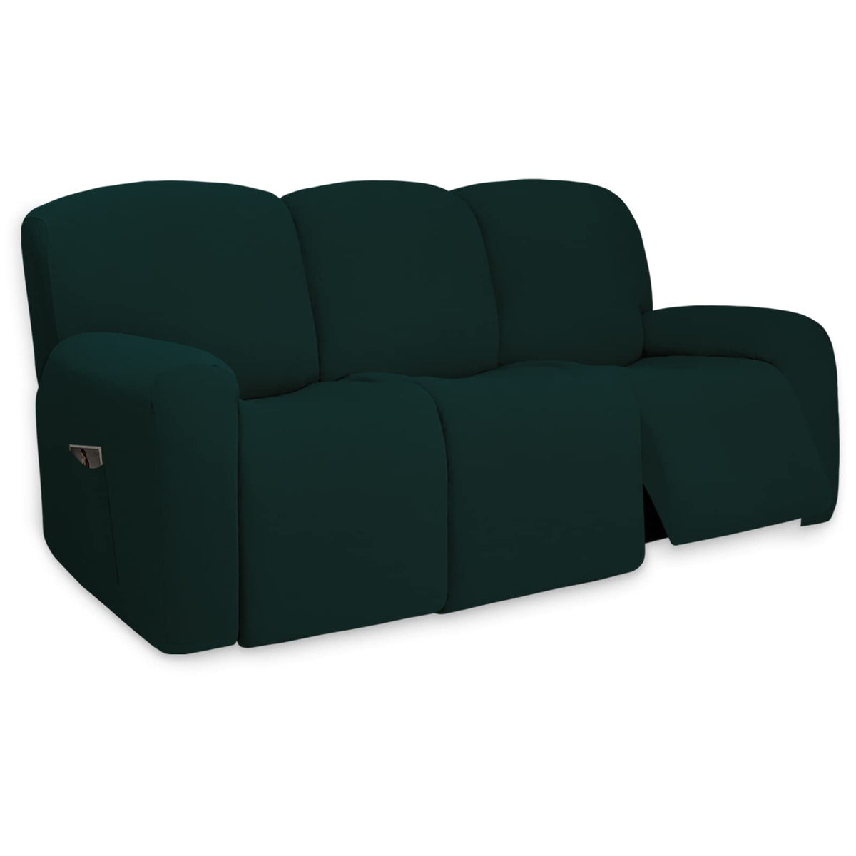 PureFit Super Stretch Chair Covers Fleece Couch Covers for Sofa Dark Gray