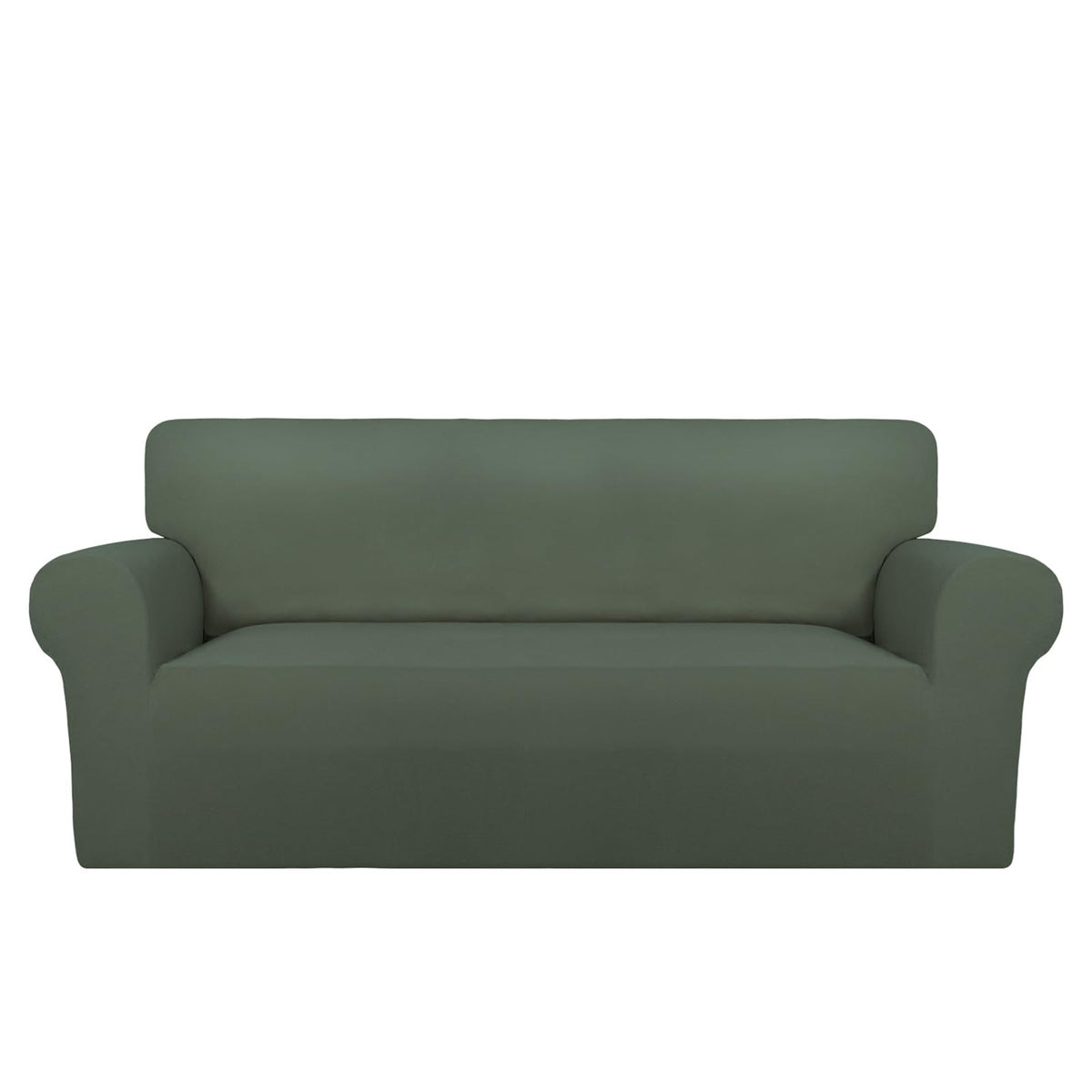 PureFit Super Stretch Chair Covers Fleece Couch Covers for Sofa Dark Gray