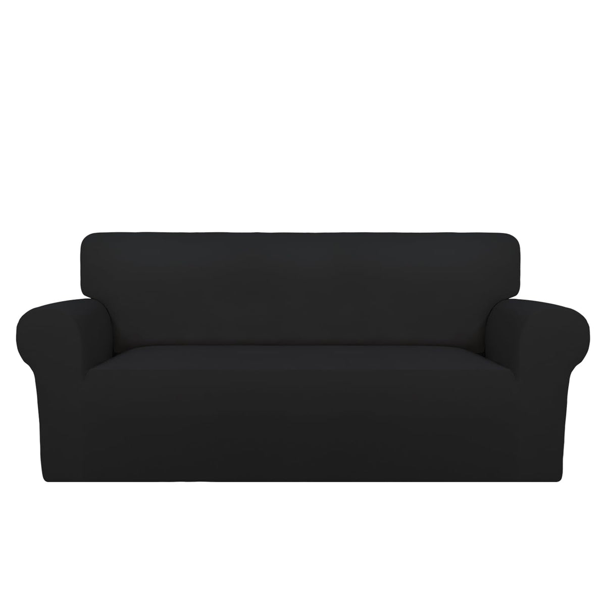 PureFit Super Stretch Chair Covers Fleece Couch Covers for Sofa Dark Gray