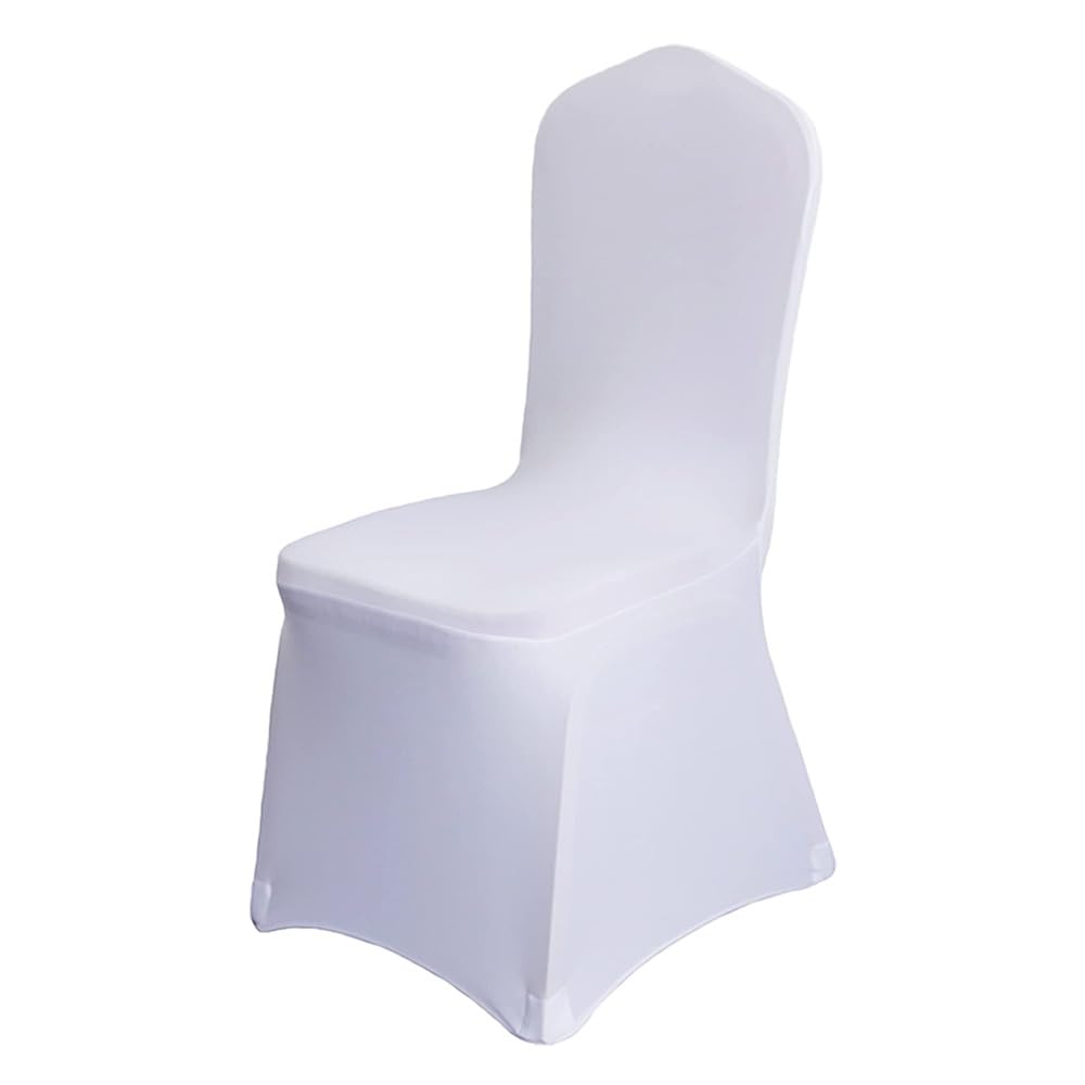 100 Pcs White Washable Removable Universal for Wedding Party Dining Banquet Polyester Spandex Stretch Slipcovers Chair Covers