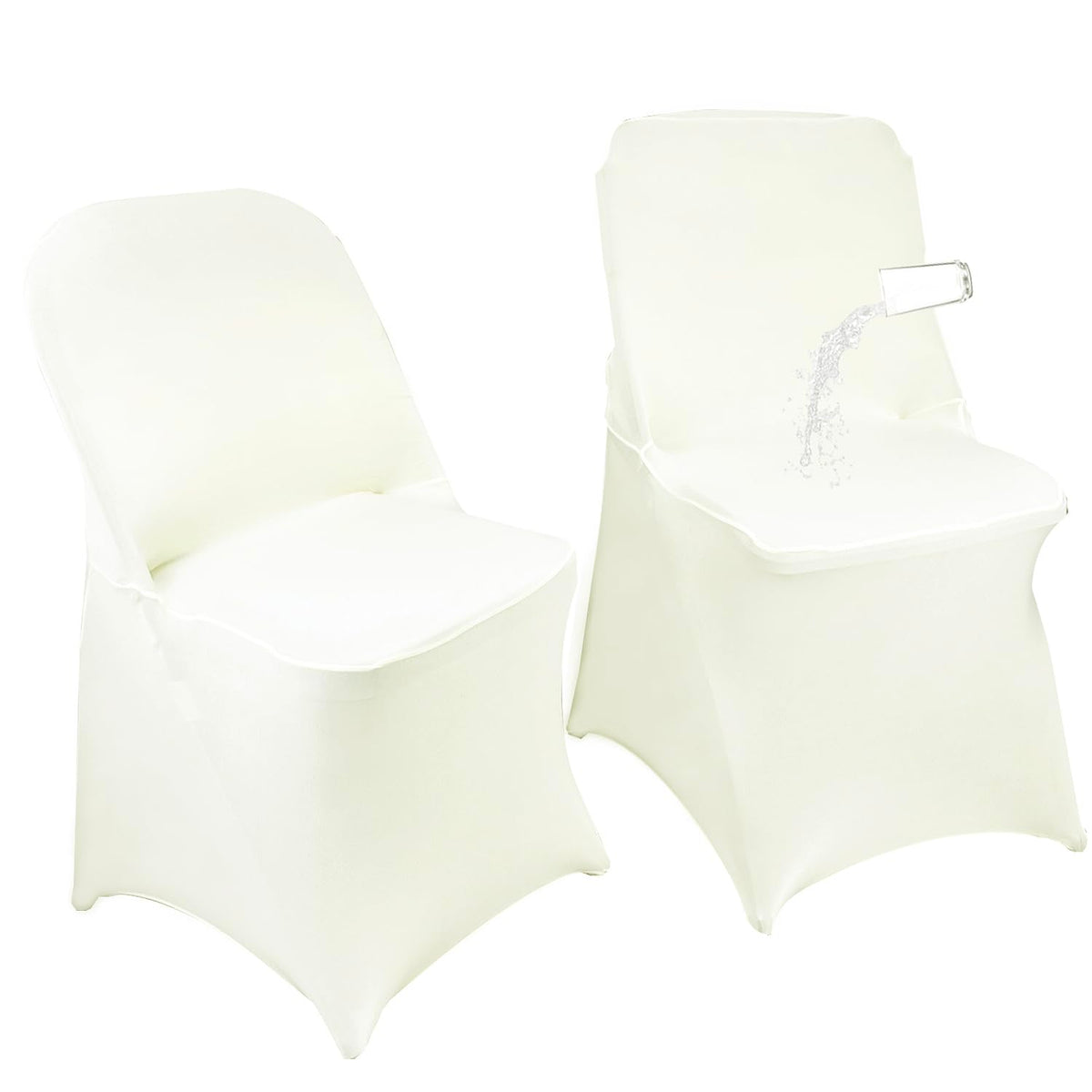 40PCS Spandex Folding Waterproof Chair Covers for Party,White New