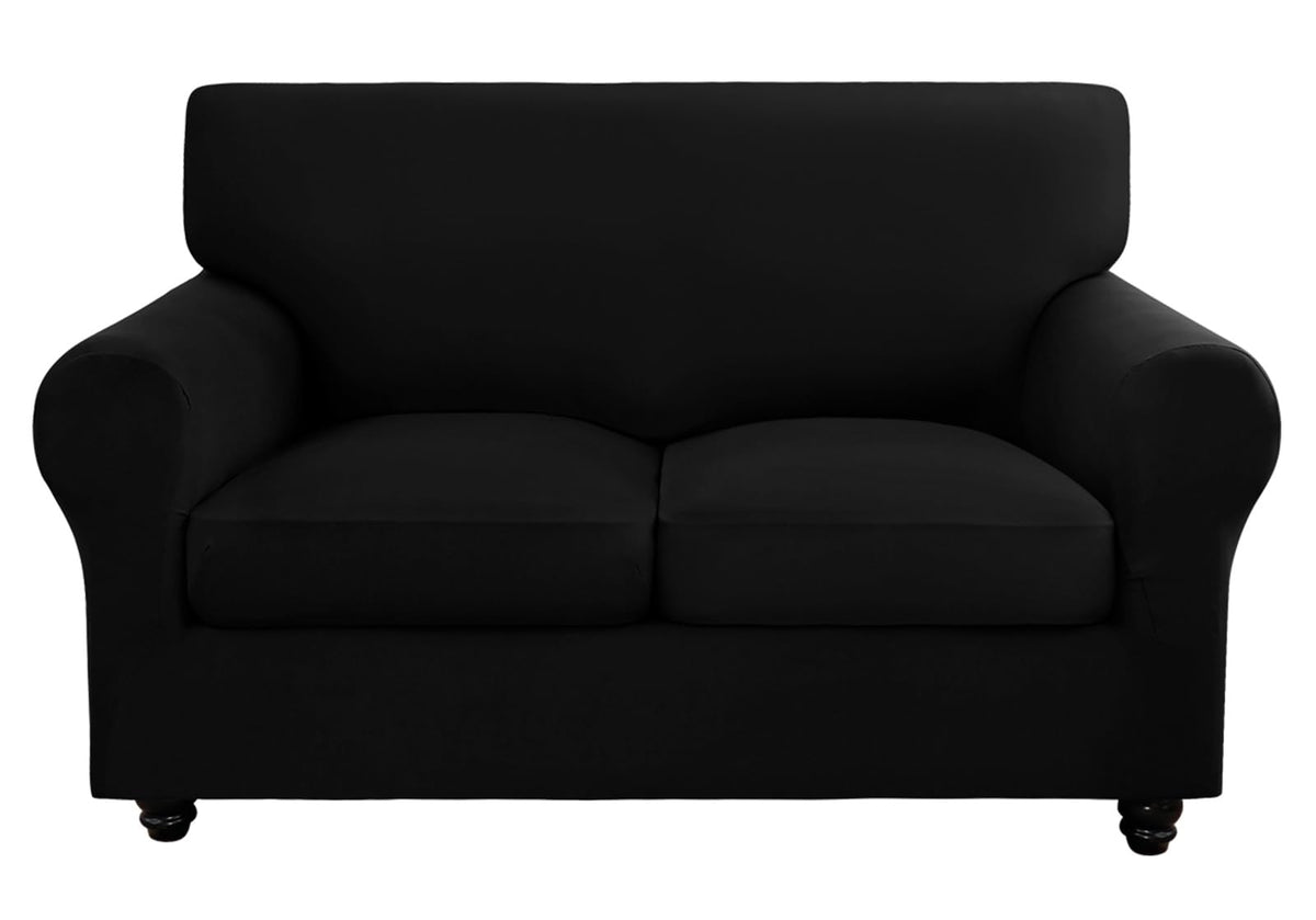 SearchI Stretch Sofa Cover Printed Couch Covers, Floral Pattern 2 Piece Armchair Slipcover with Separate Chair Cushion Cover, Washable Furniture Protector for Living Room(Armchair, Ball Flower)