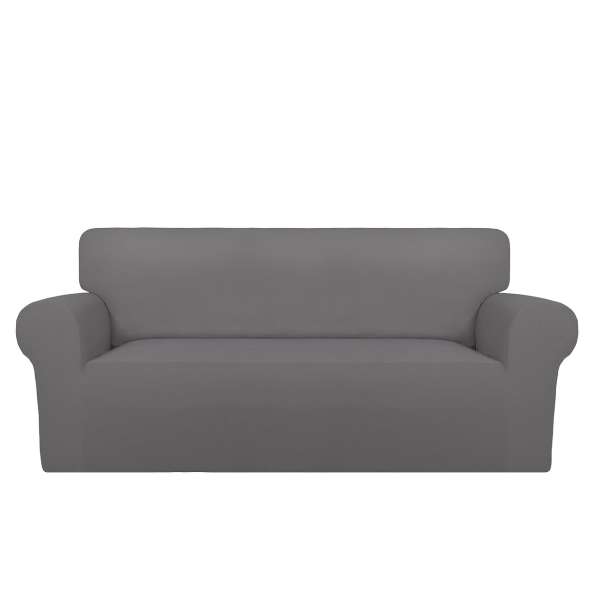 PureFit Super Stretch Chair Covers Fleece Couch Covers for Sofa Dark Gray
