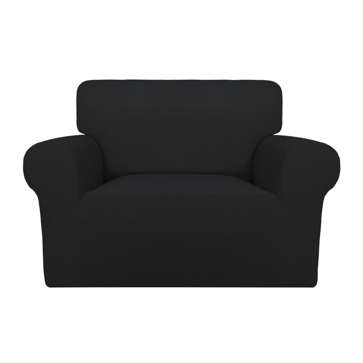 PureFit Super Stretch Chair Covers Fleece Couch Covers for Sofa Dark Gray