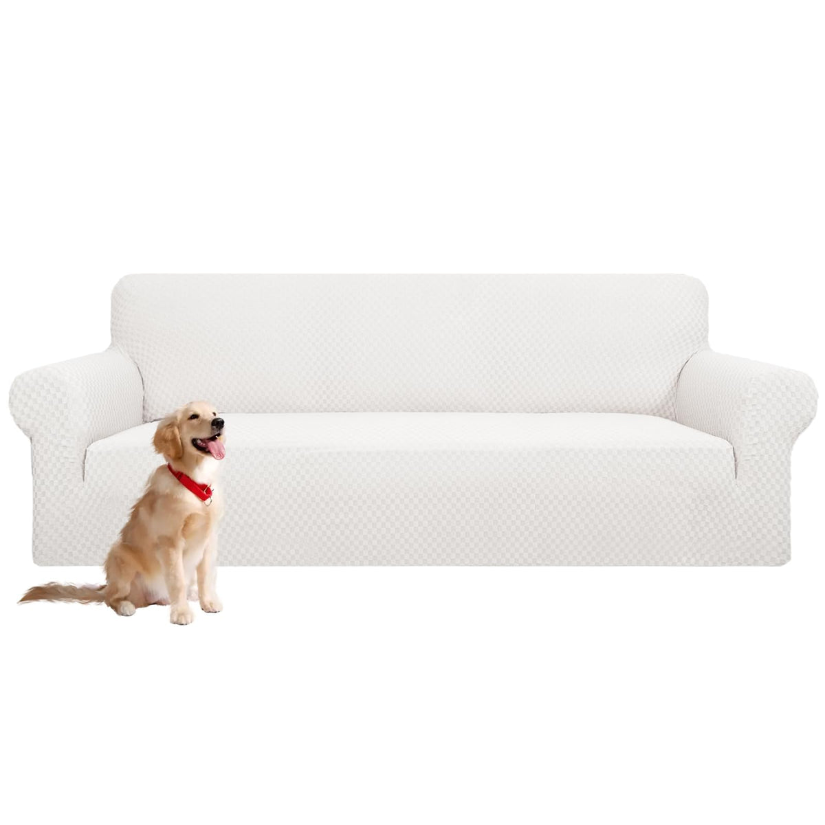 YEMYHOM Couch Cover Latest Jacquard Design High Stretch Sofa Chair Covers for Living Room, Pet Dog Cat Proof Armchair Slipcover Non Slip Magic Elastic Furniture Protector (Chair, Light Gray)