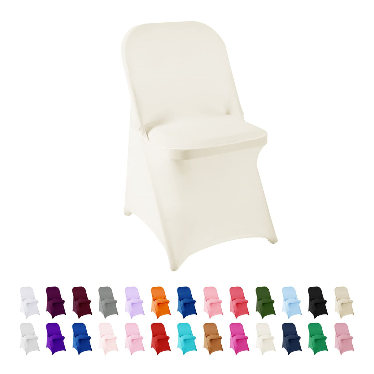Spandex Chair Cover,25PCS,Living Room Folding Chair Covers,Removable Chair Covers Washable Protector Stretch Chair Cover for Party, Banquet,Wedding Event,Hotel(White)