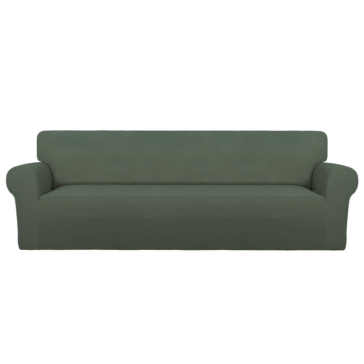 PureFit Super Stretch Chair Covers Fleece Couch Covers for Sofa Dark Gray