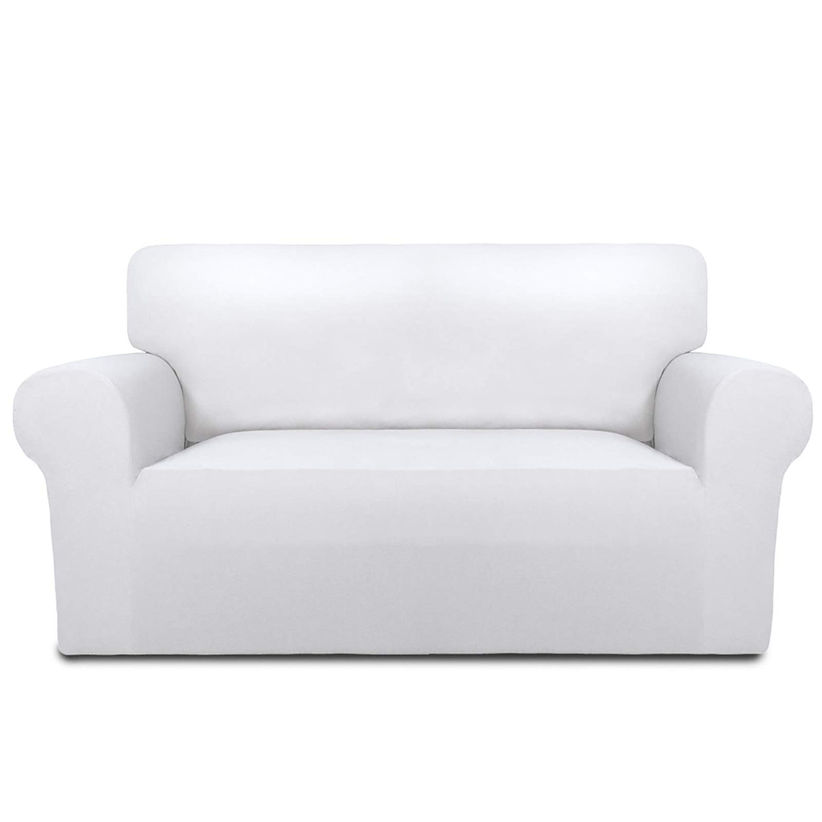 PureFit Super Stretch Chair Covers Fleece Couch Covers for Sofa Dark Gray