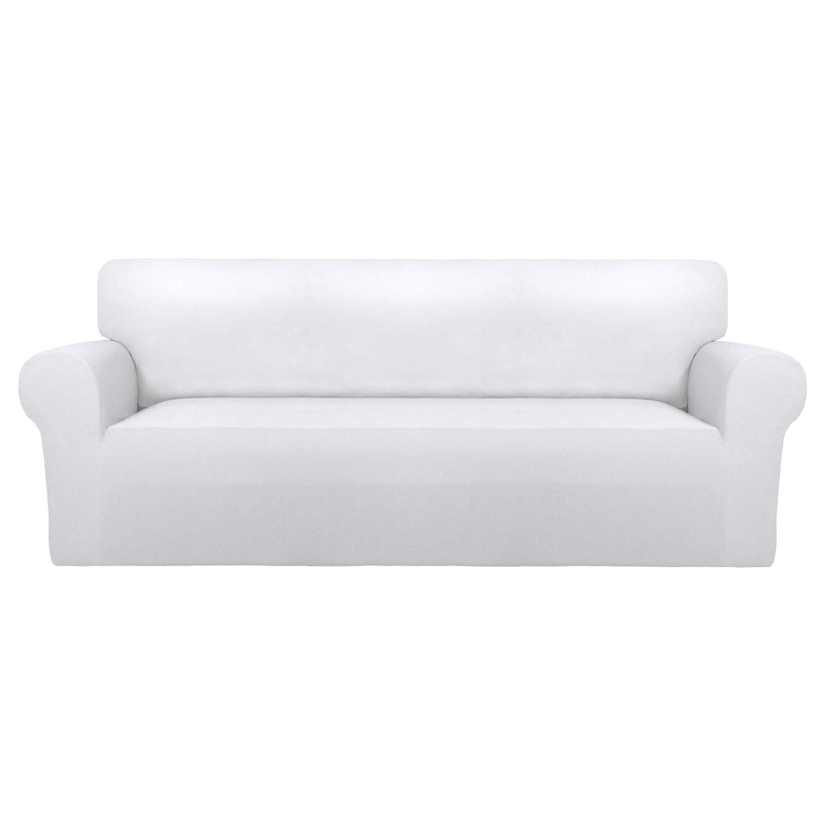PureFit Super Stretch Chair Covers Fleece Couch Covers for Sofa Dark Gray