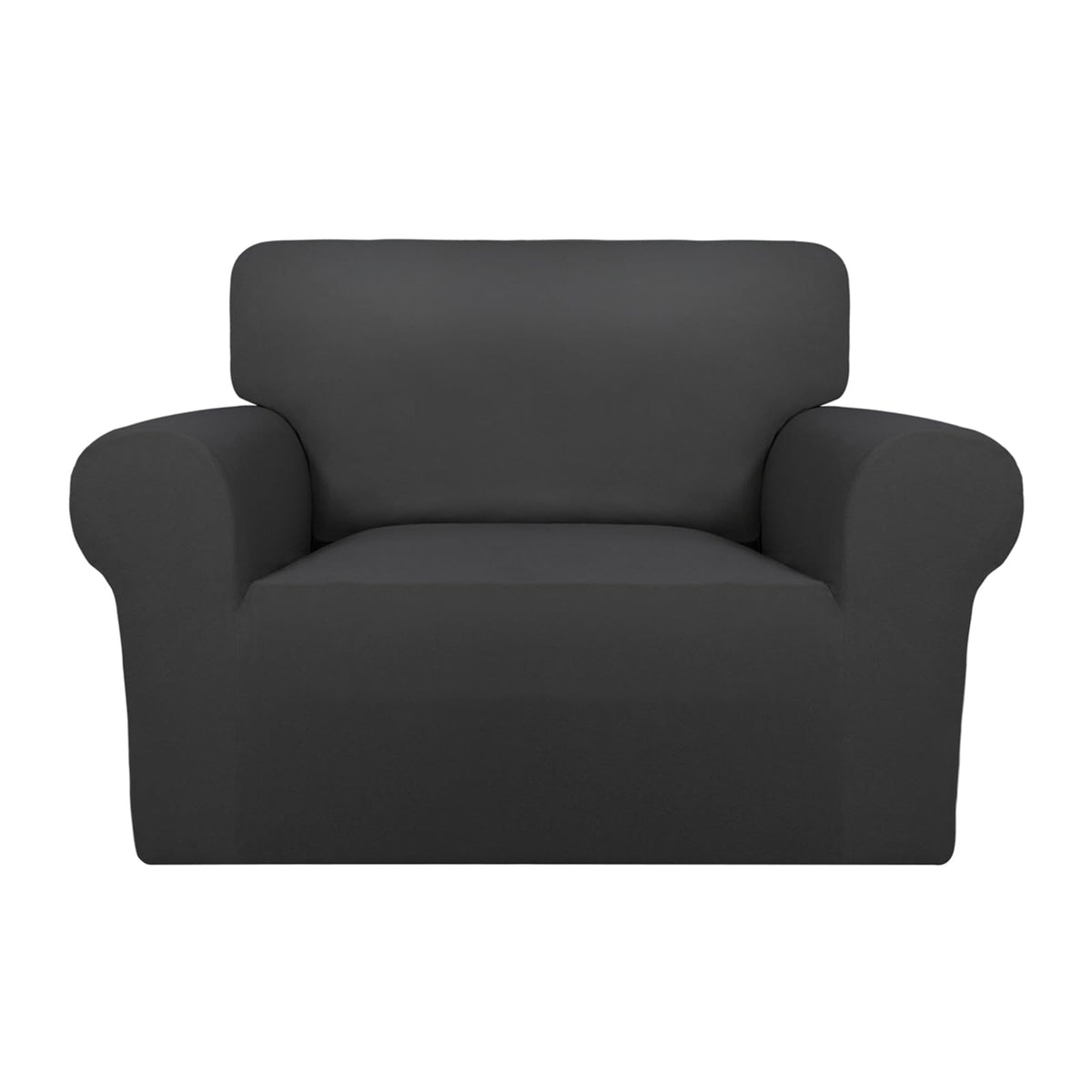 PureFit Super Stretch Chair Covers Fleece Couch Covers for Sofa Dark Gray