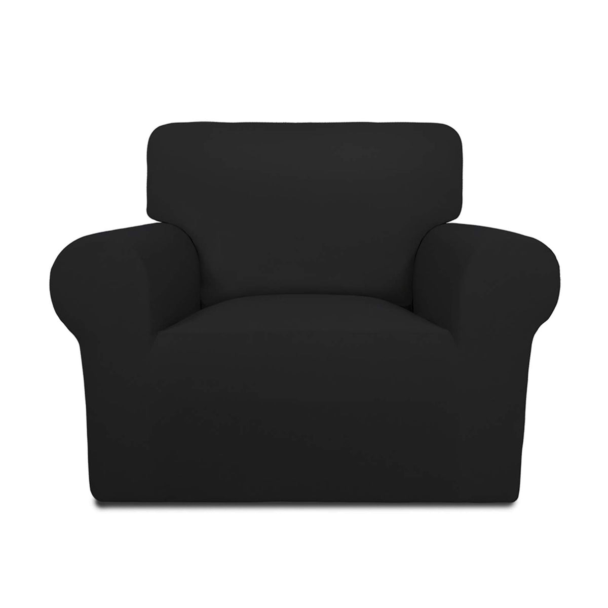 PureFit Super Stretch Chair Covers Fleece Couch Covers for Sofa Dark Gray