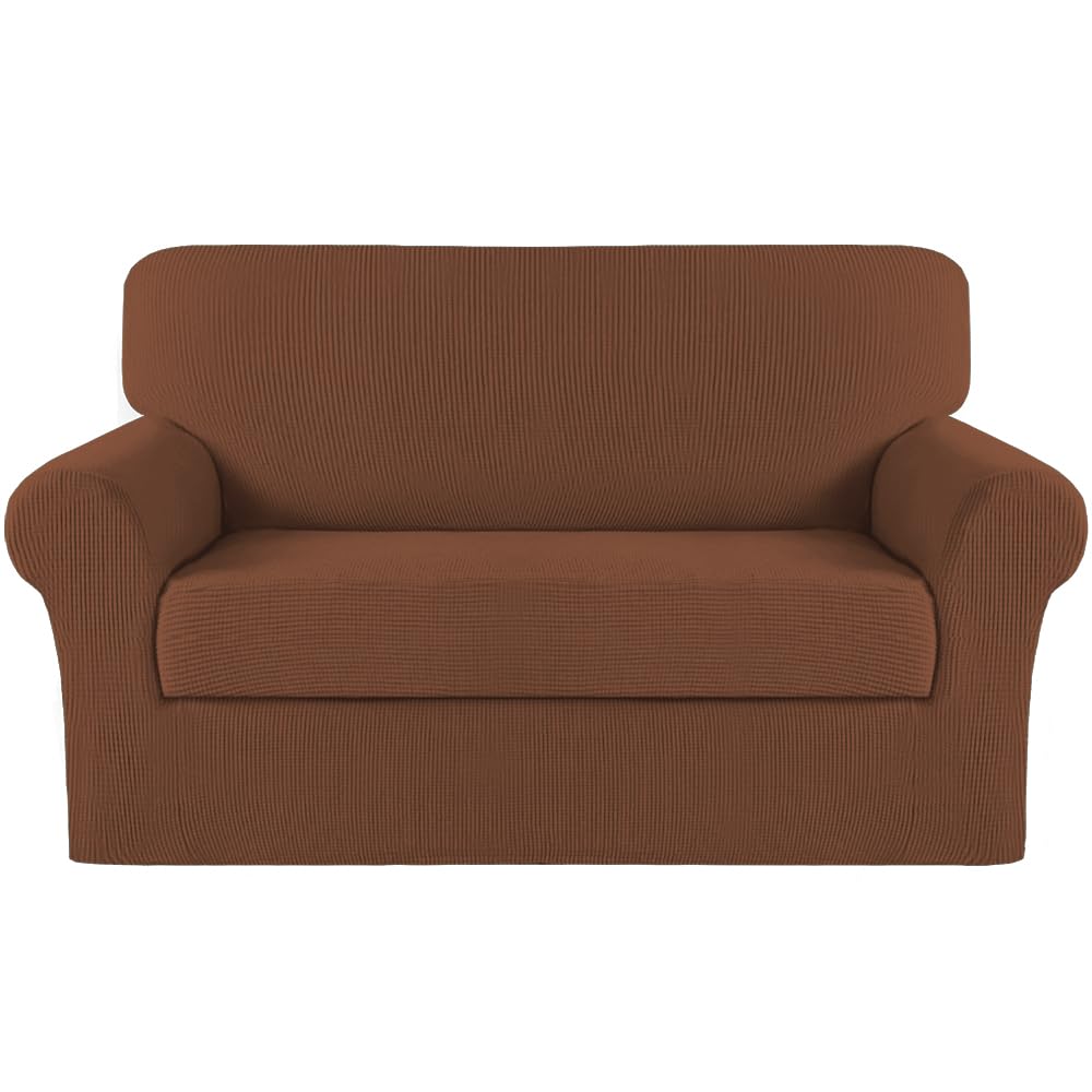 Turquoize 2 Piece Chair Covers for Living Room Armchair Cover Armchair Slipcovers with Arms Feature Thick Jacquard Fabric (Chair,Biscotti Beige)
