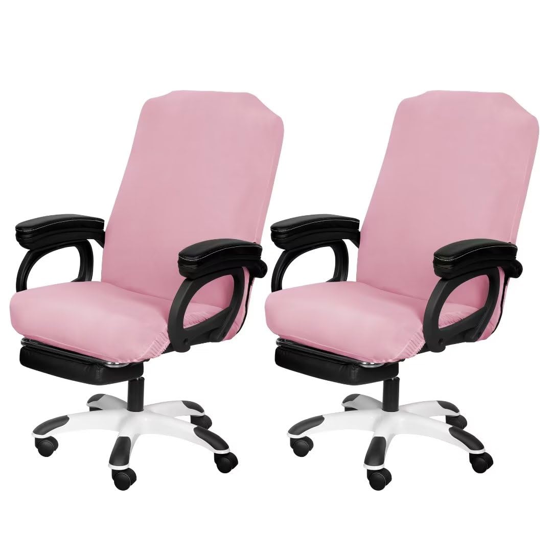 SARAFLORA Office Chair Cover- Large, Black- Removable Computer Cover for with Zipper Universal Rotating Desk High Back Seat Washable Protector Pets
