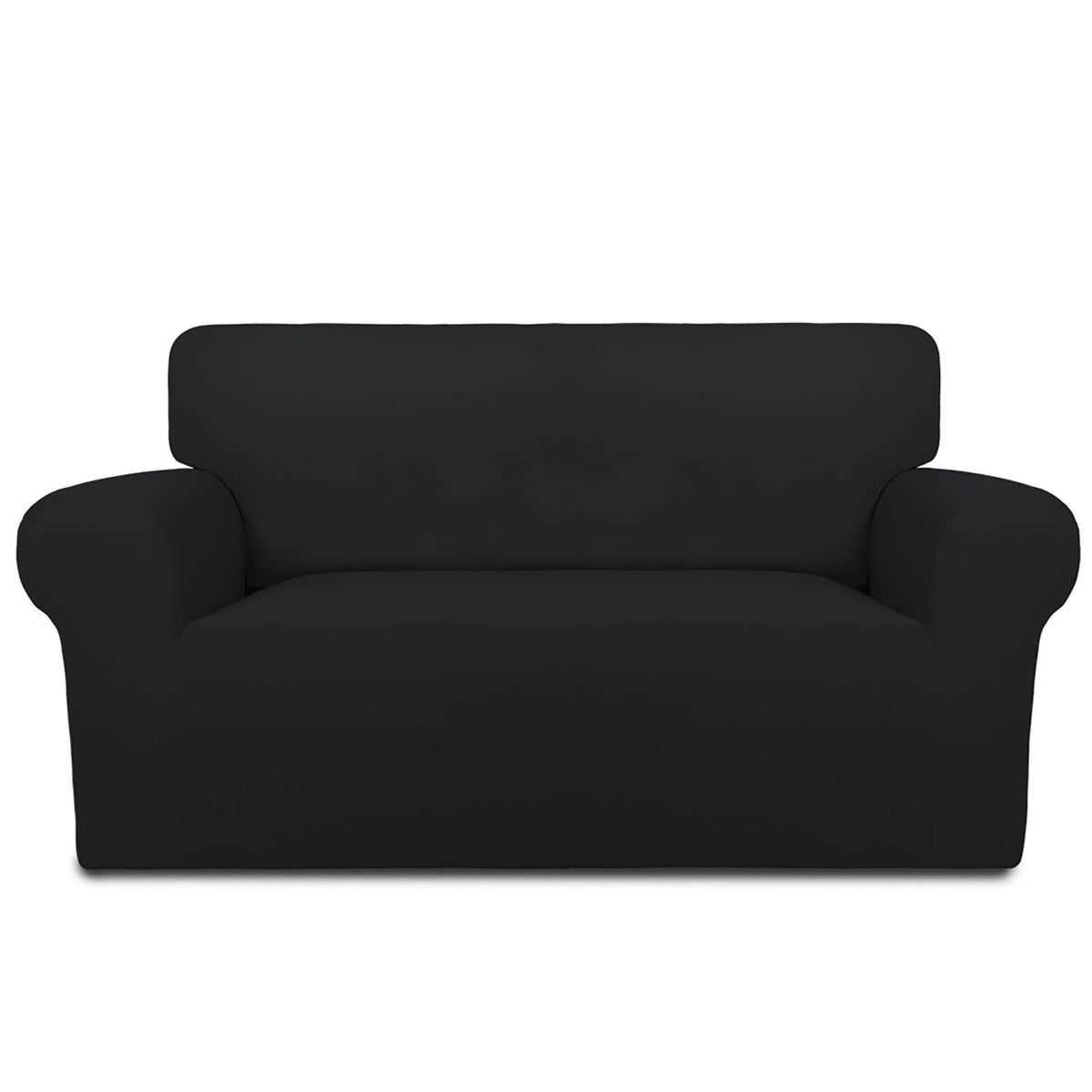PureFit Super Stretch Chair Covers Fleece Couch Covers for Sofa Dark Gray