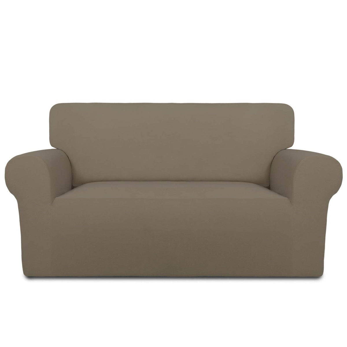 PureFit Super Stretch Chair Covers Fleece Couch Covers for Sofa Dark Gray