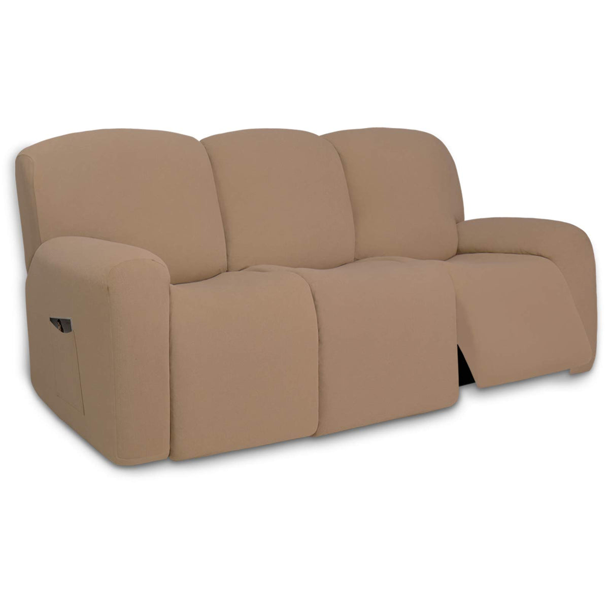 PureFit Super Stretch Chair Covers Fleece Couch Covers for Sofa Dark Gray