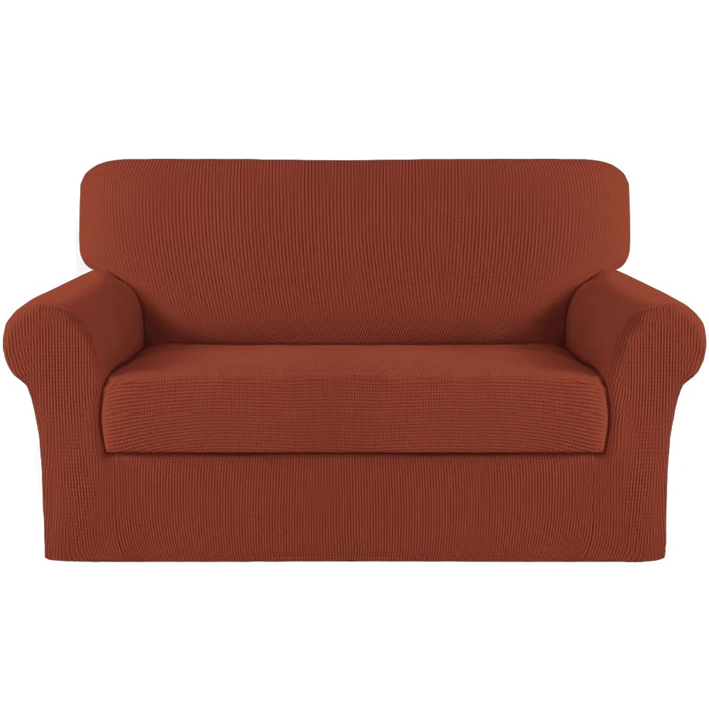 Turquoize 2 Piece Chair Covers for Living Room Armchair Cover Armchair Slipcovers with Arms Feature Thick Jacquard Fabric (Chair,Biscotti Beige)