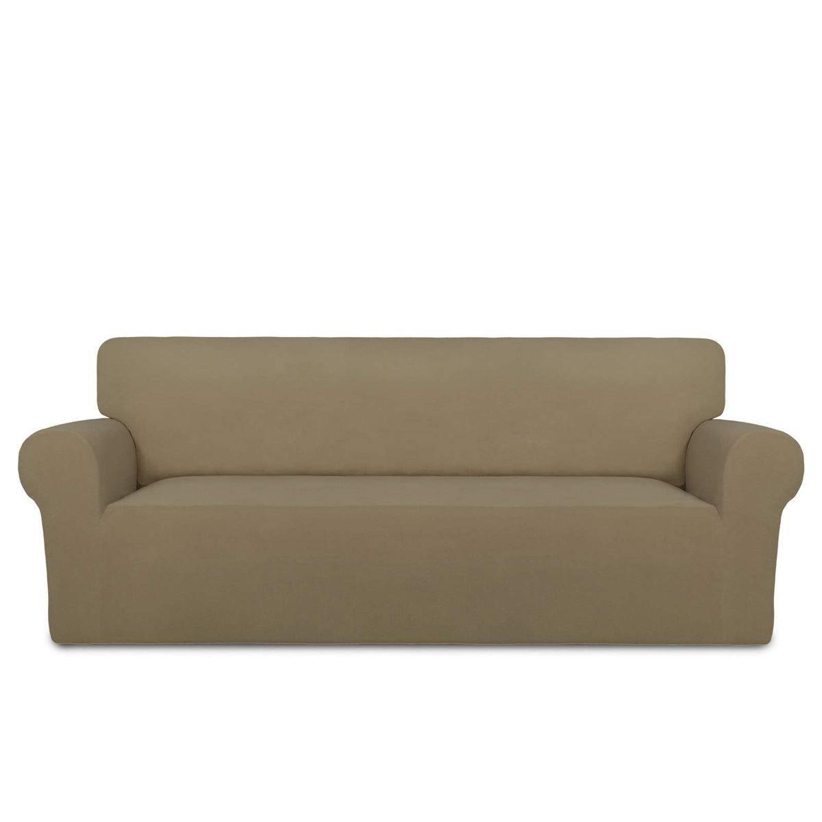 PureFit Super Stretch Chair Covers Fleece Couch Covers for Sofa Dark Gray