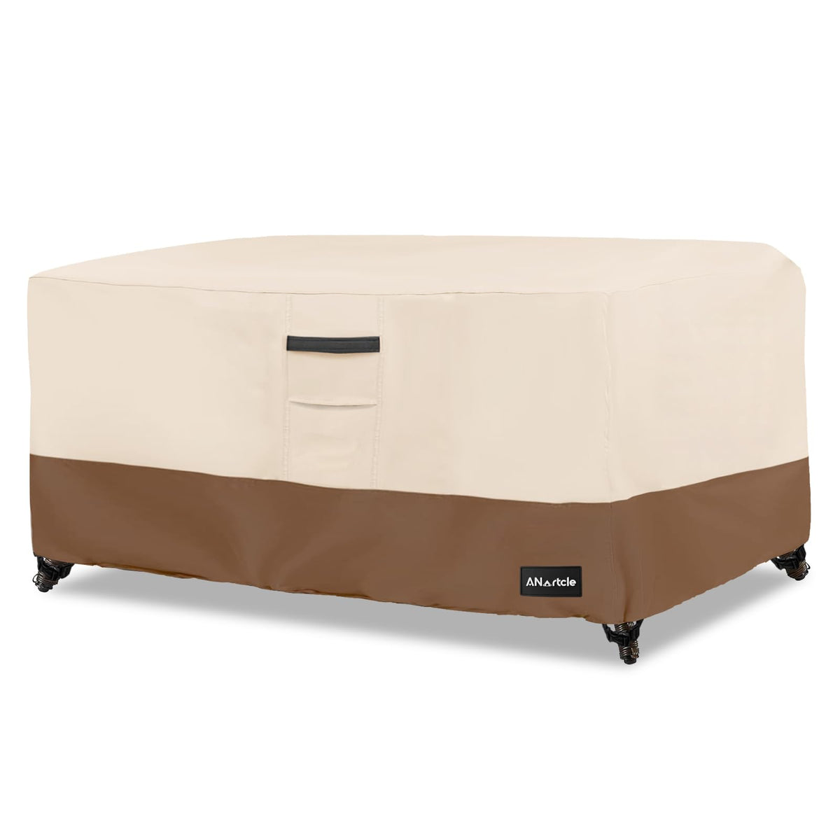 ANartcle Outdoor Swivel Chair Covers 2 Pack,600D Waterproof Heavy Duty Patio Chair Covers(30 W x 34 D x 38.5 H inches),Patio Swivel Chair Covers for Outdoor Furniture,Beige&brown.