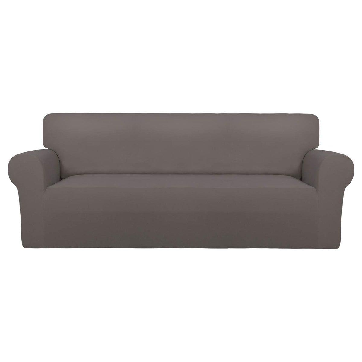 PureFit Super Stretch Chair Covers Fleece Couch Covers for Sofa Dark Gray