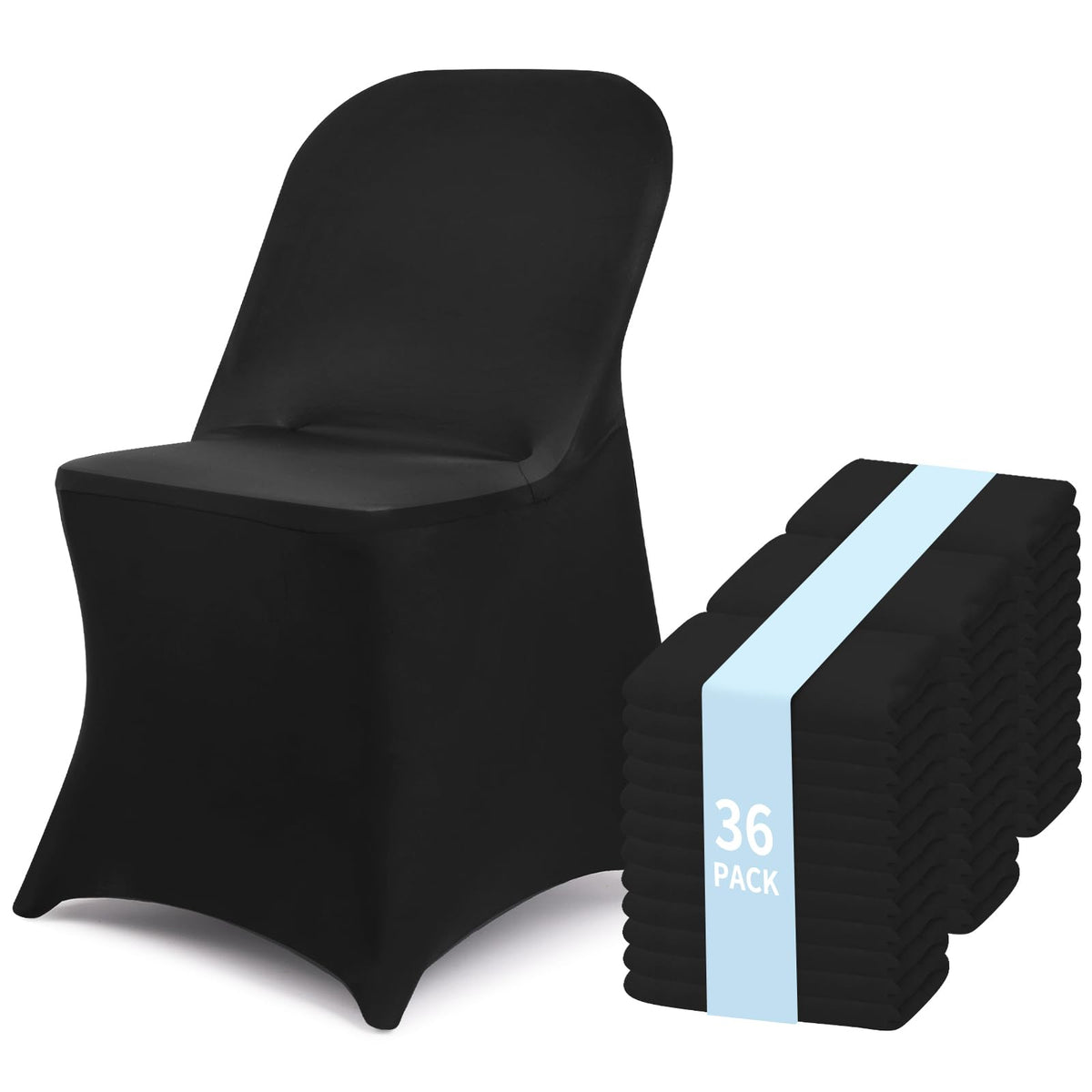Fixwal 36 Pcs White Folding Chair Covers Spandex Stretch Slipcover