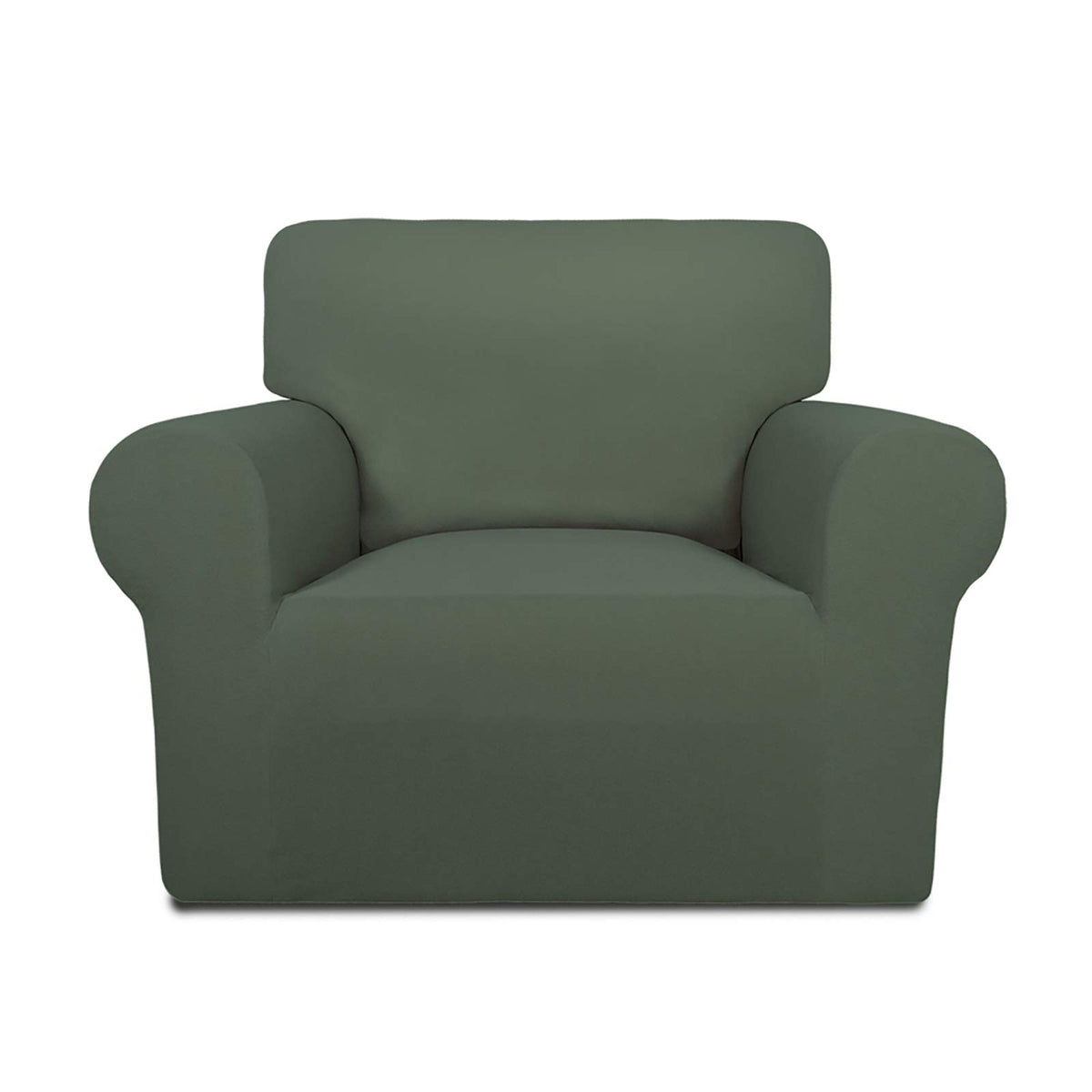 PureFit Super Stretch Chair Covers Fleece Couch Covers for Sofa Dark Gray