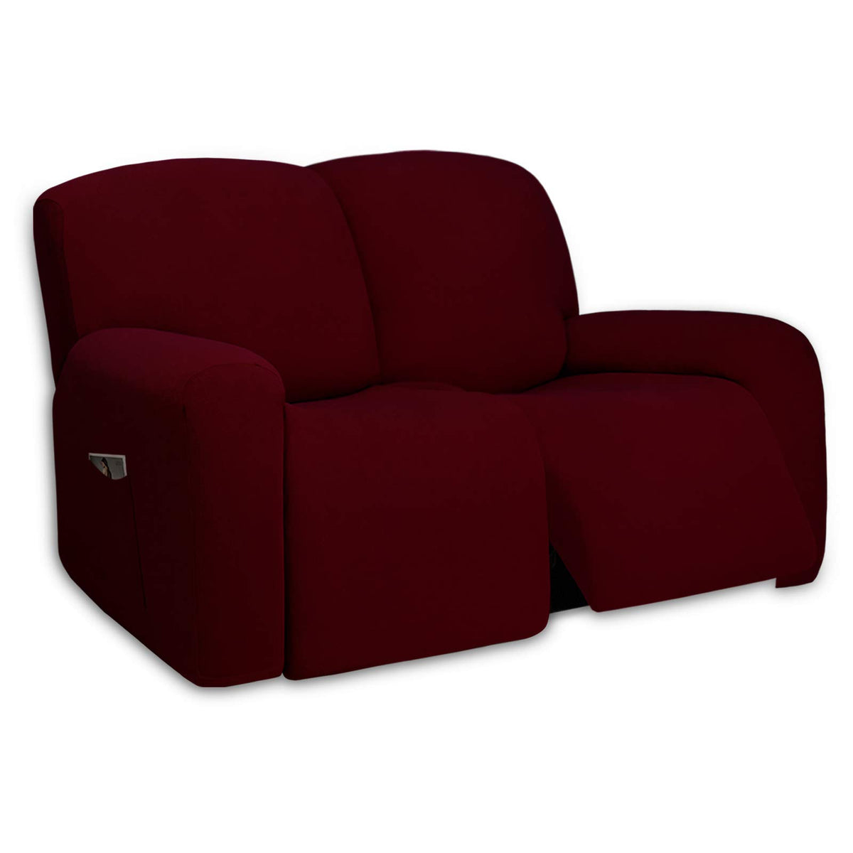 PureFit Super Stretch Chair Covers Fleece Couch Covers for Sofa Dark Gray