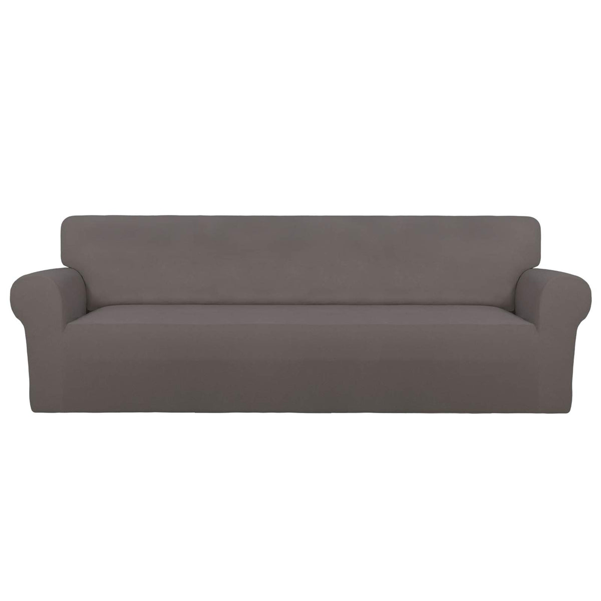 PureFit Super Stretch Chair Covers Fleece Couch Covers for Sofa Dark Gray