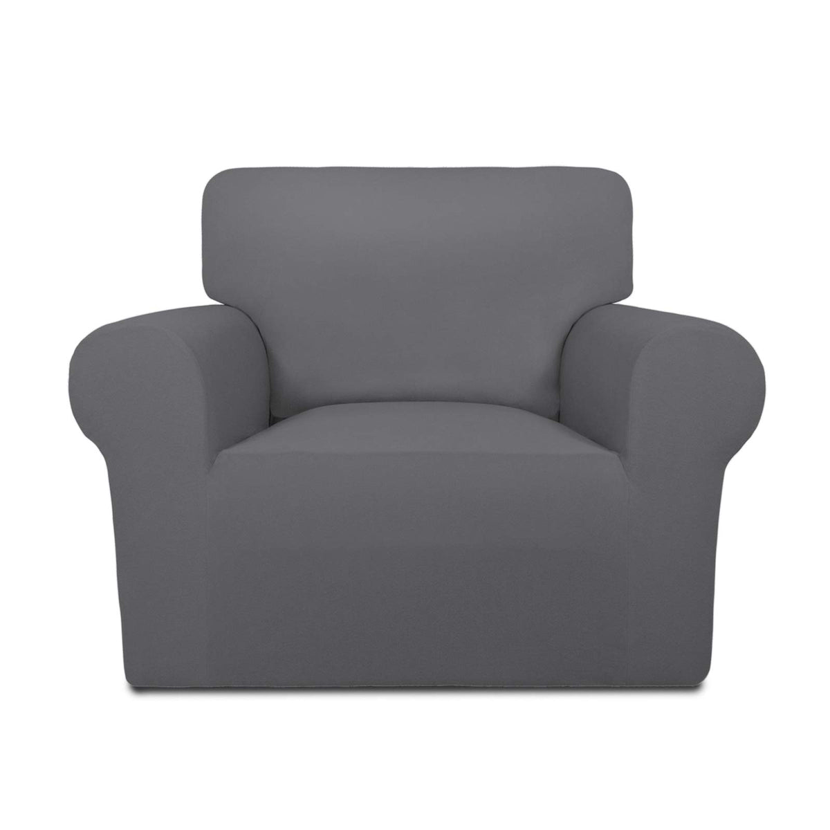 PureFit Super Stretch Chair Covers Fleece Couch Covers for Sofa Dark Gray