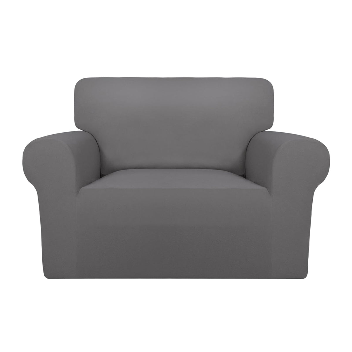 PureFit Super Stretch Chair Covers Fleece Couch Covers for Sofa Dark Gray