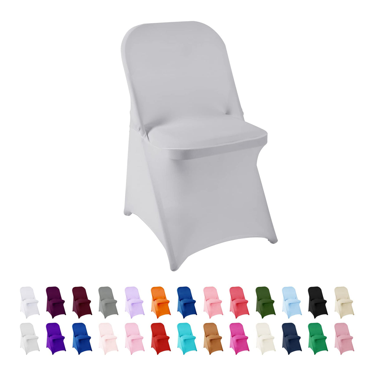 Spandex Chair Cover,25PCS,Living Room Folding Chair Covers,Removable Chair Covers Washable Protector Stretch Chair Cover for Party, Banquet,Wedding Event,Hotel(White)