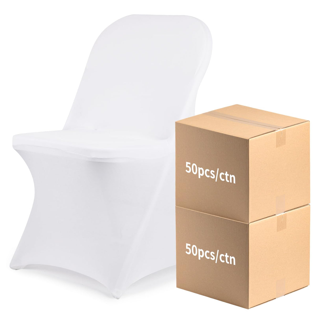 Fixwal 36 Pcs White Folding Chair Covers Spandex Stretch Slipcover