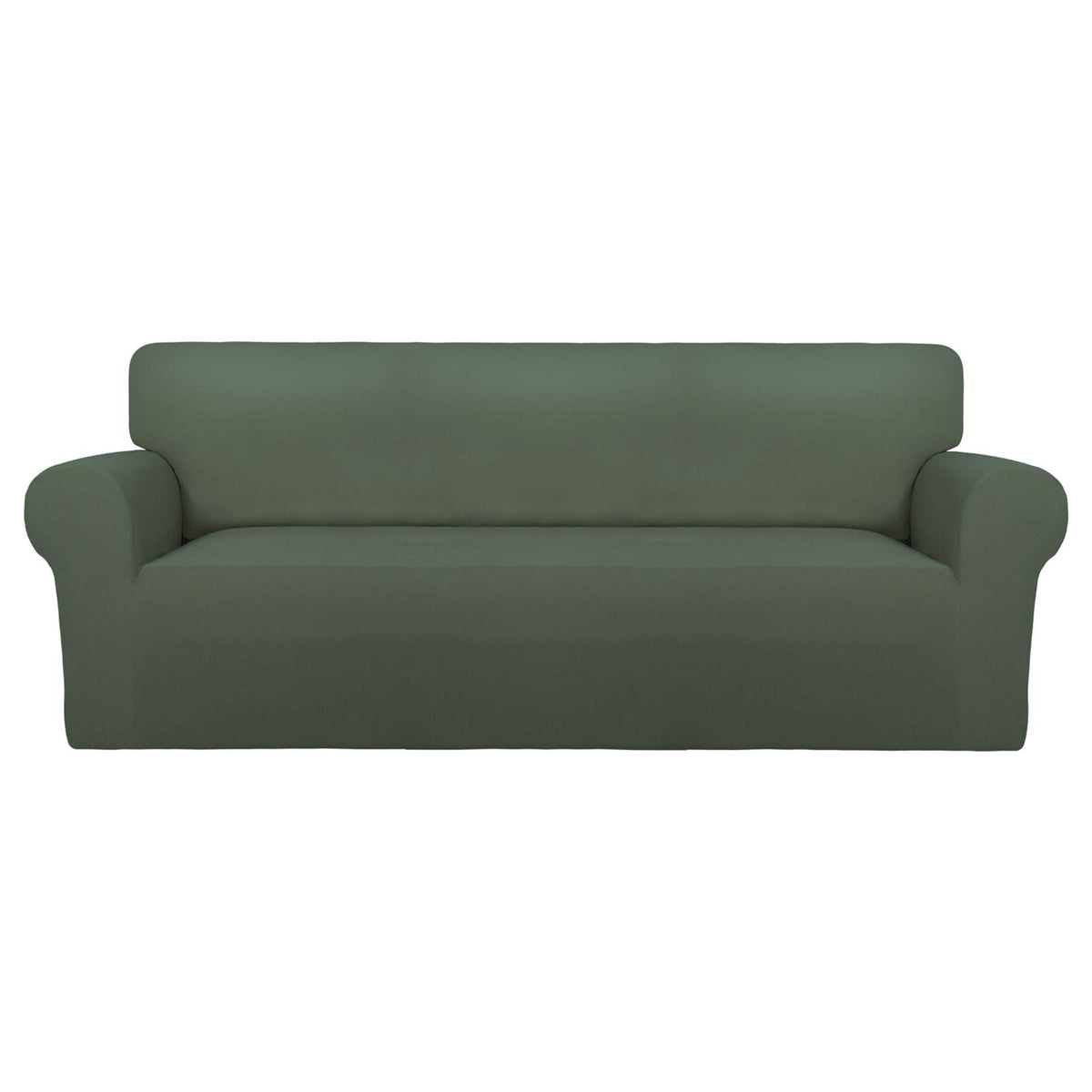 PureFit Super Stretch Chair Covers Fleece Couch Covers for Sofa Dark Gray
