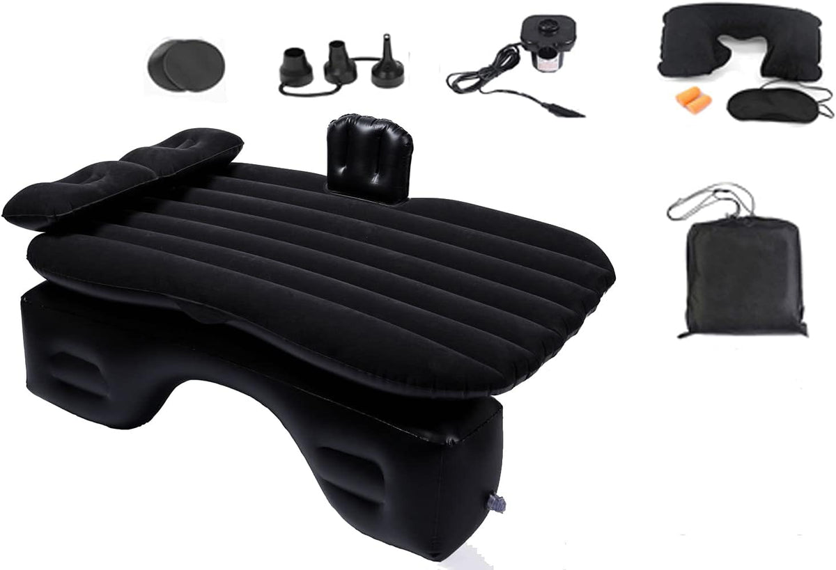 Onirii Inflatable Car Air Mattress Back Seat Bed with Air Pump,Thickened Portable Car Travel Sleeping Camping Air Mattress Blow Up Bed for Car Universal SUV