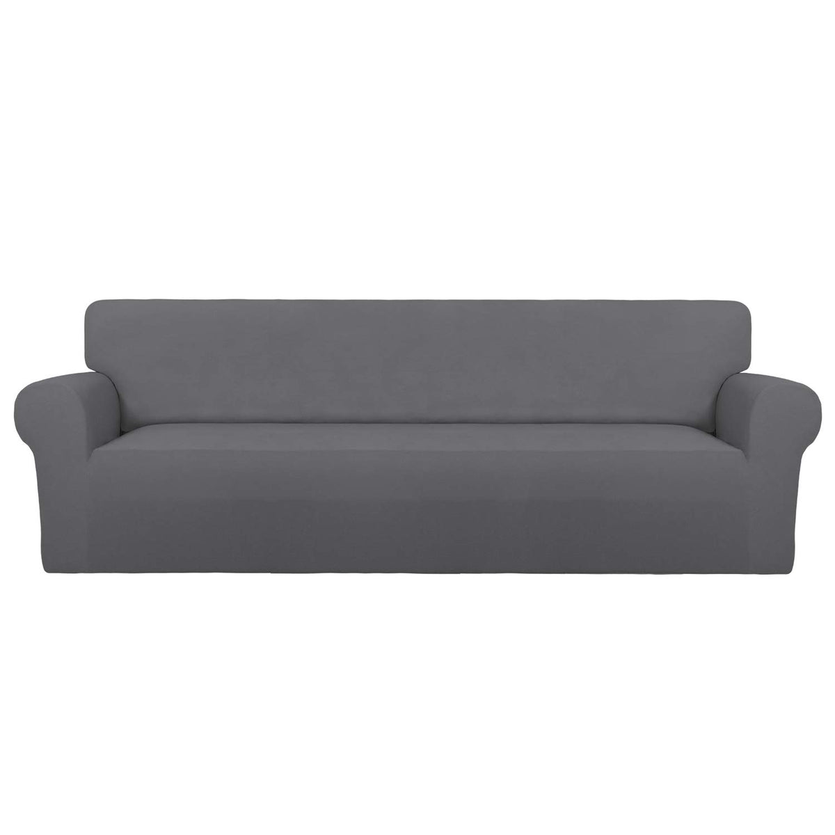 PureFit Super Stretch Chair Covers Fleece Couch Covers for Sofa Dark Gray