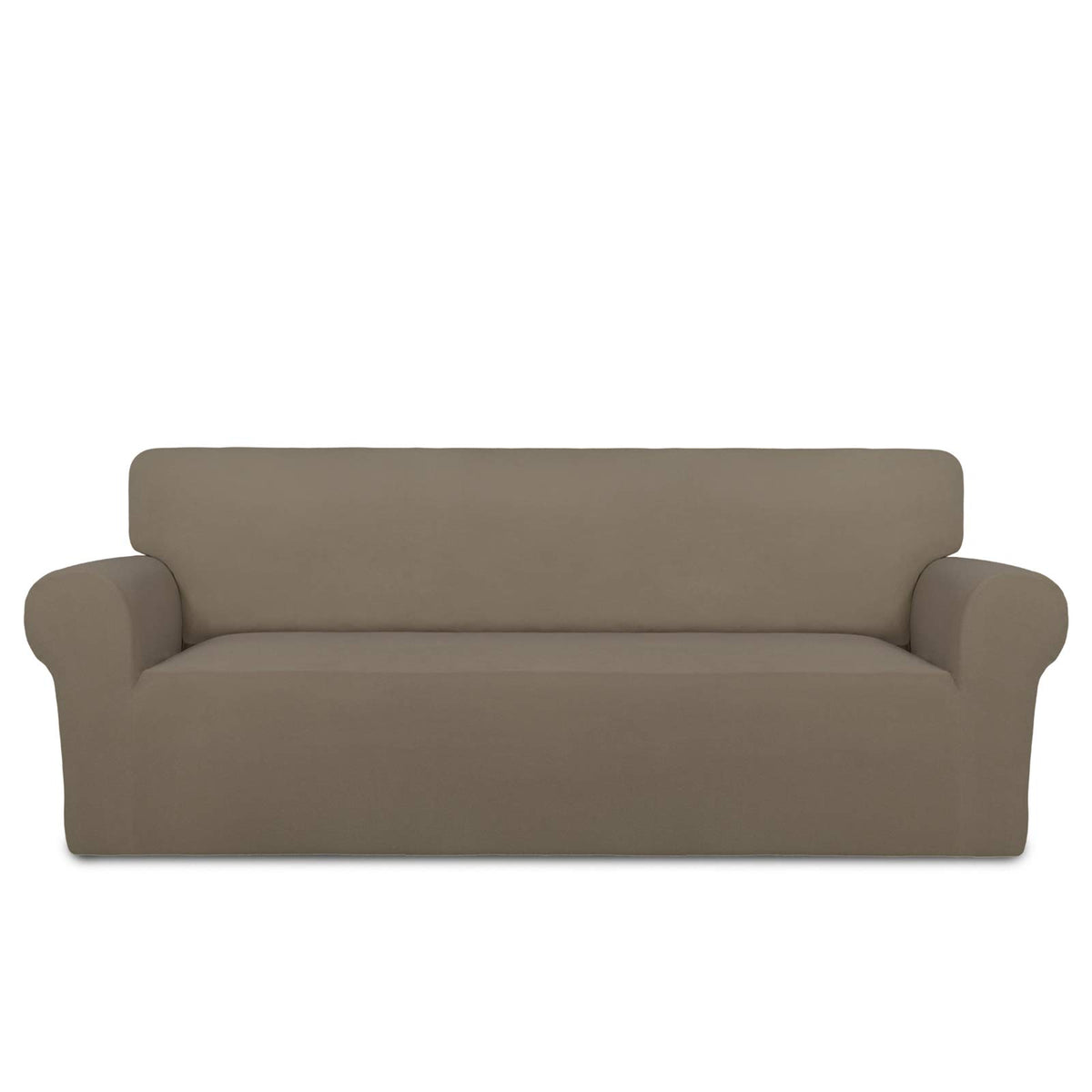 PureFit Super Stretch Chair Covers Fleece Couch Covers for Sofa Dark Gray