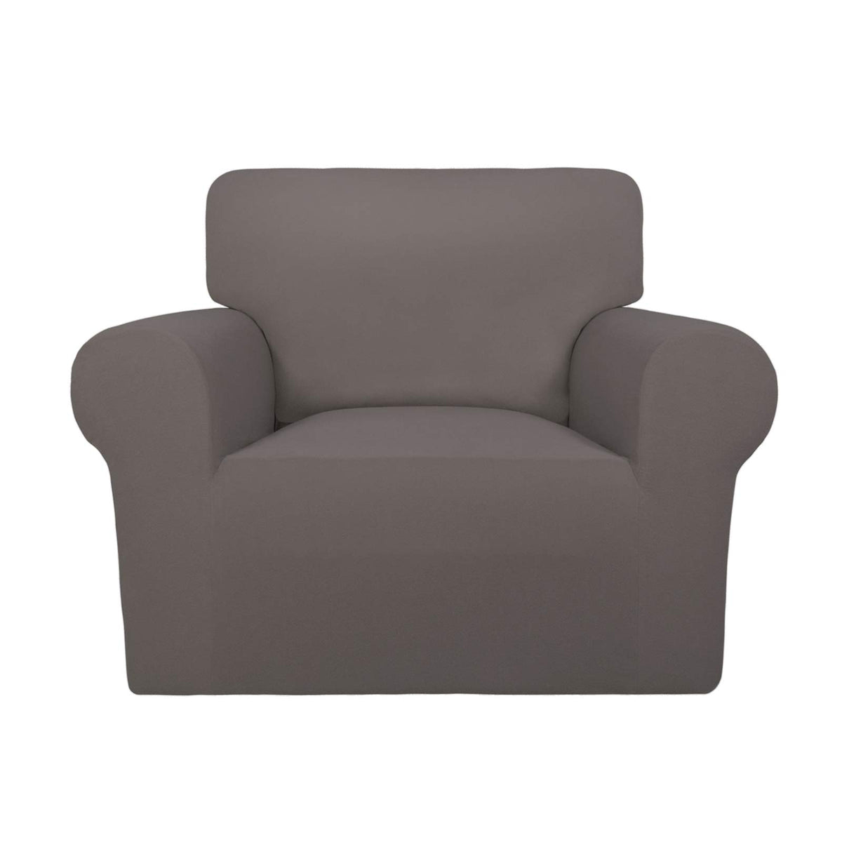 PureFit Super Stretch Chair Covers Fleece Couch Covers for Sofa Dark Gray