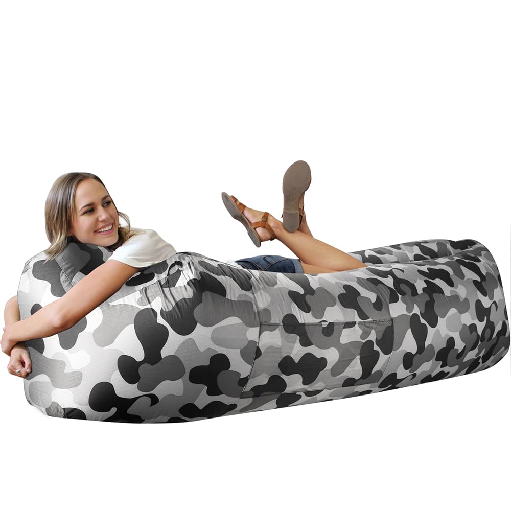 WEKAPO Inflatable Couch Air Lounger Chair - Camping & Beach Accessories, Portable Blow up Sofa for Hiking, Lawn, Indoor/Outdoor Movies & Music Festivals. Lightweight and Easy to Set Up Air Hammock