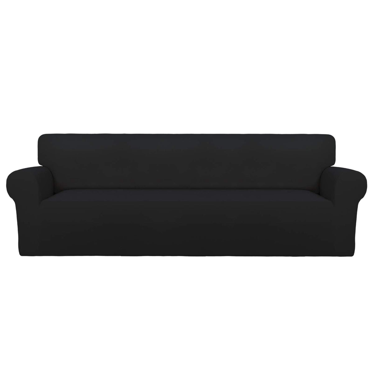 PureFit Super Stretch Chair Covers Fleece Couch Covers for Sofa Dark Gray