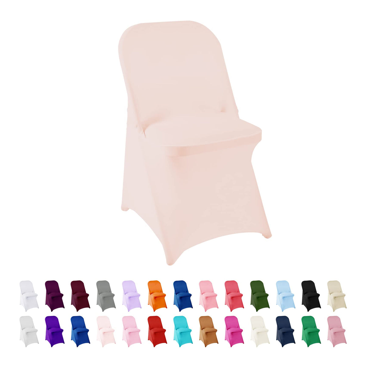 Spandex Chair Cover,25PCS,Living Room Folding Chair Covers,Removable Chair Covers Washable Protector Stretch Chair Cover for Party, Banquet,Wedding Event,Hotel(White)
