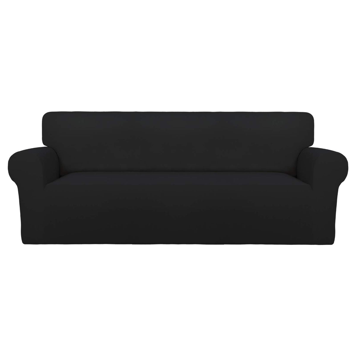 PureFit Super Stretch Chair Covers Fleece Couch Covers for Sofa Dark Gray
