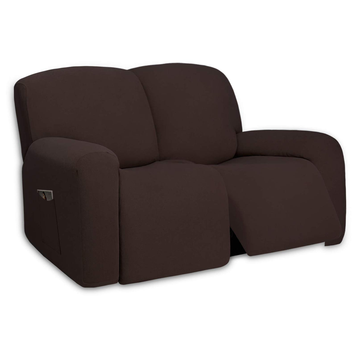 PureFit Super Stretch Chair Covers Fleece Couch Covers for Sofa Dark Gray