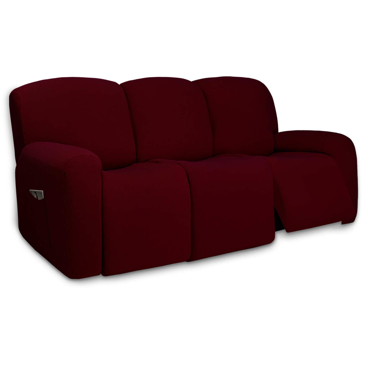 PureFit Super Stretch Chair Covers Fleece Couch Covers for Sofa Dark Gray