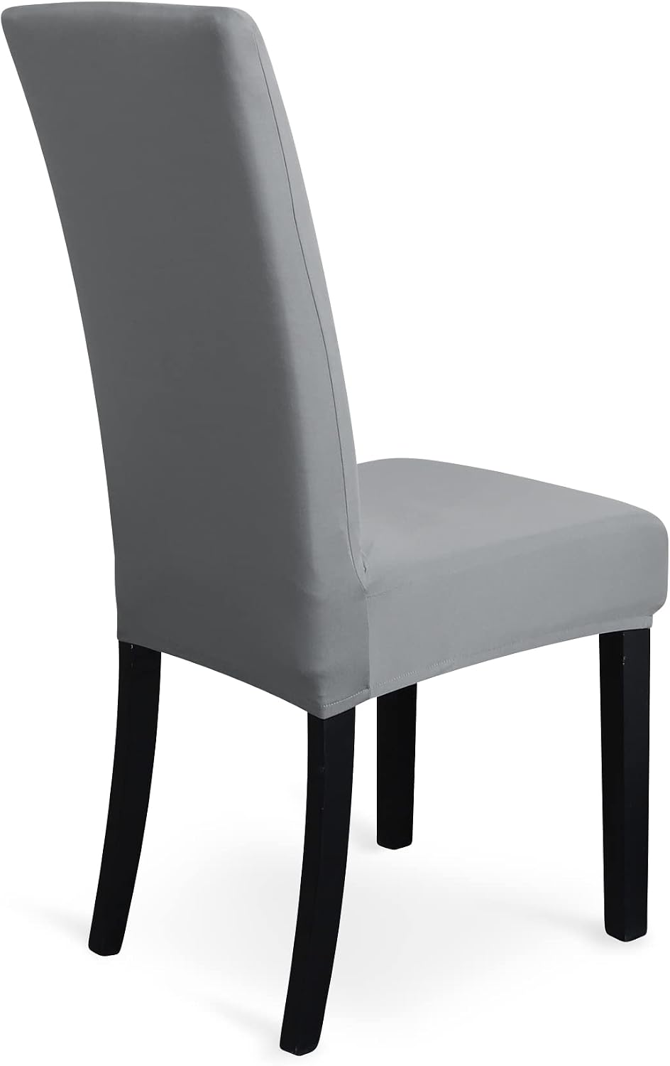 Amazon Basics Dining Chair Covers, Stretch Parson/Dining Chair Slipcover, Removable Washable Chair Protector for Home/Restaurant/Banquet, Light Grey, 6-Pack