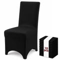 50 Pack White Stretch Chair Covers, Spandex Dining Chair Slipcovers, Wrinkle Resistant Reusable Covers for Wedding, Party, Banquet & Events