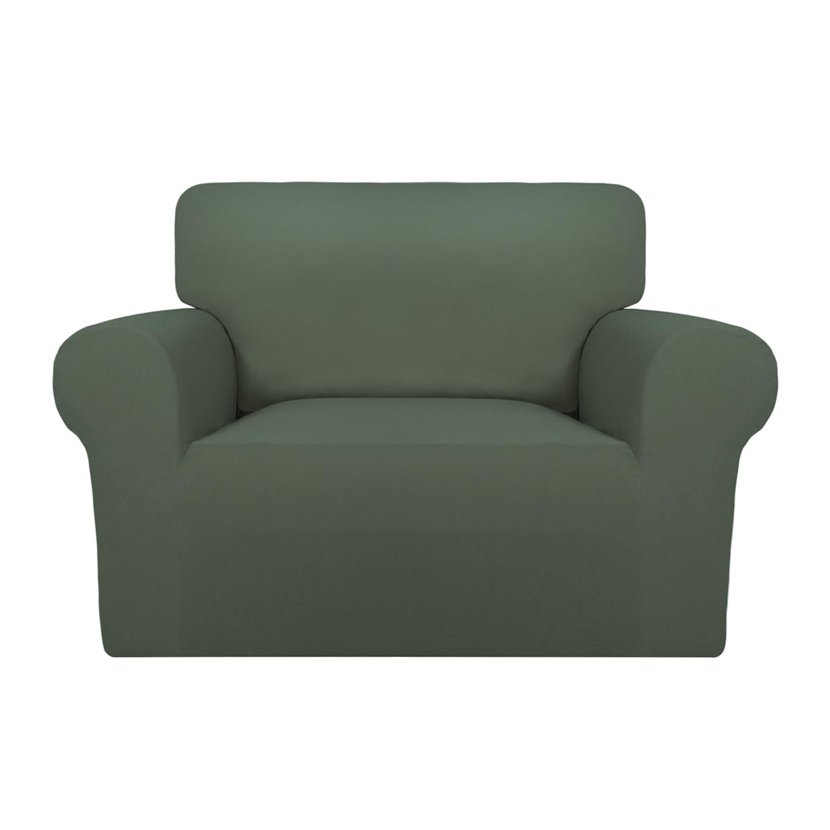 PureFit Super Stretch Chair Covers Fleece Couch Covers for Sofa Dark Gray