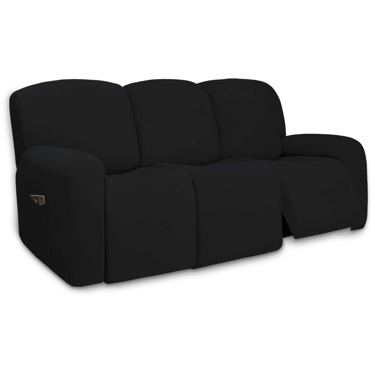PureFit Super Stretch Chair Covers Fleece Couch Covers for Sofa Dark Gray
